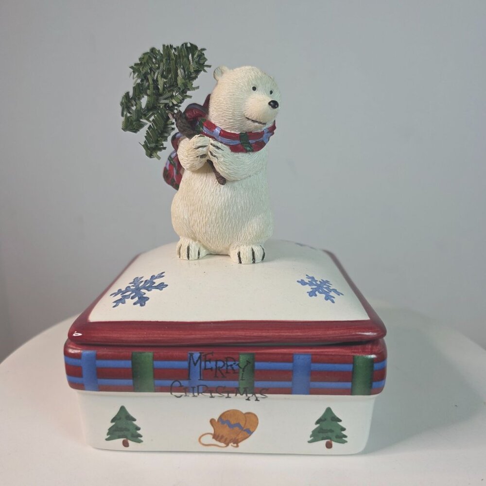 Polar Bear Christmas Ceramic Box With Lid By Pfaltzgraff Crazy Mountain